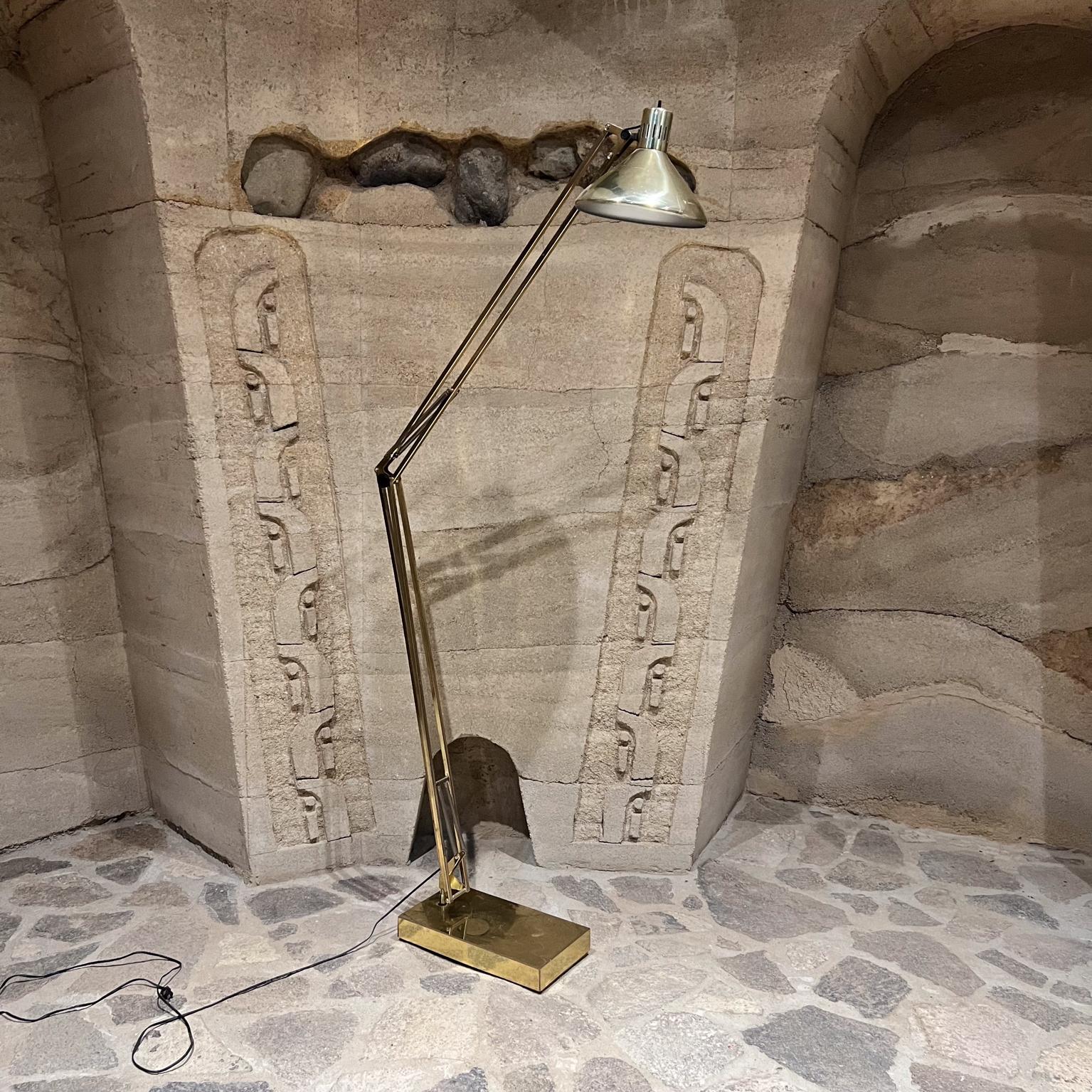 1970s Luxo XL Brass Floor Lamp Modern Articulating Light 8