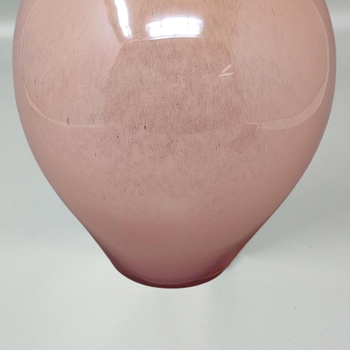 Fin du 20e siècle Vase de luxe rose fabriqué à la main en verre de Murano par Maestro del Vetro, des années 1970 en vente