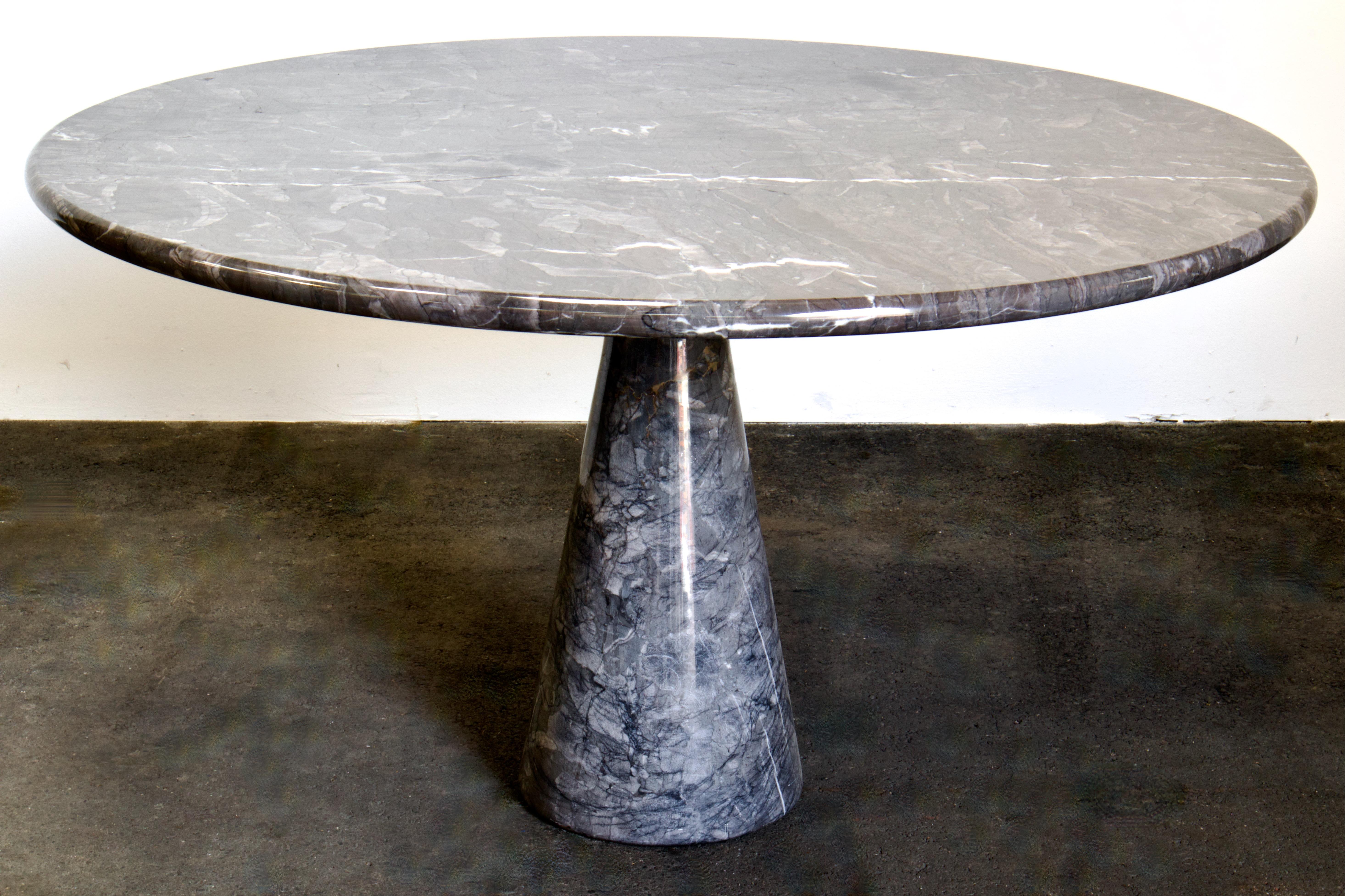 Mid-Century Modern Table de salle à manger Mangiarotti M1 des années 1970 en marbre gris Mondragone pour Skipper, Italie en vente