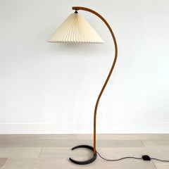 1970's Mads Caprani Danish Floor Lamp with Pleated Shade