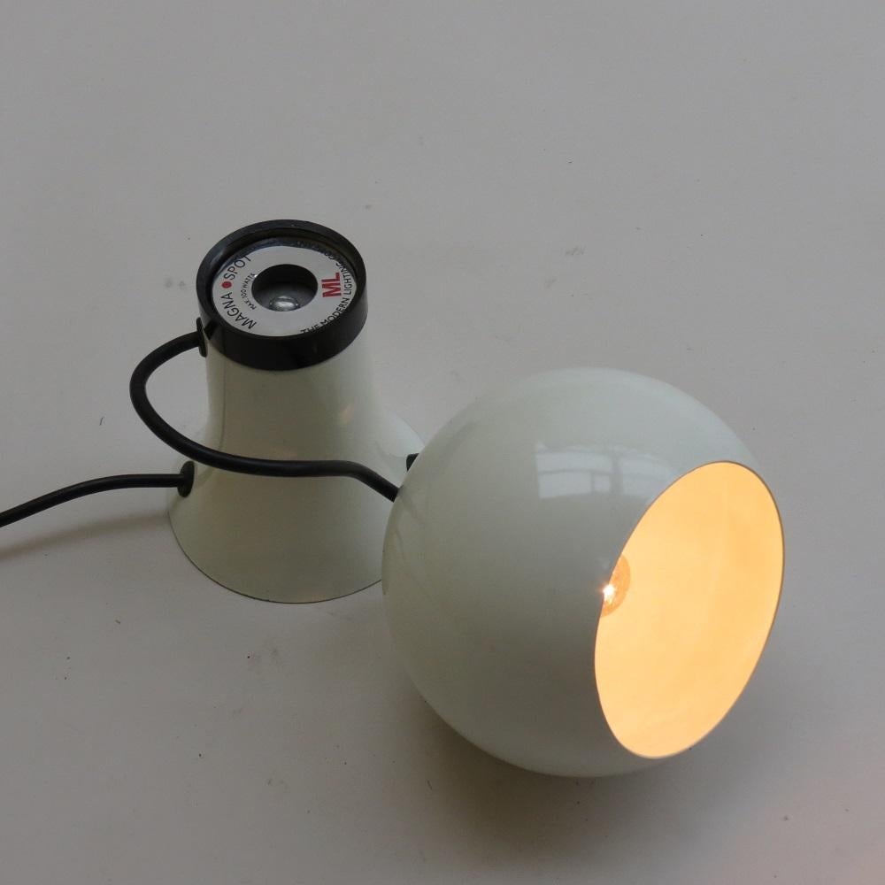 1970s Magna Spot Lamp by The Modern Lighting Co White Spot Midcentury White Des 1