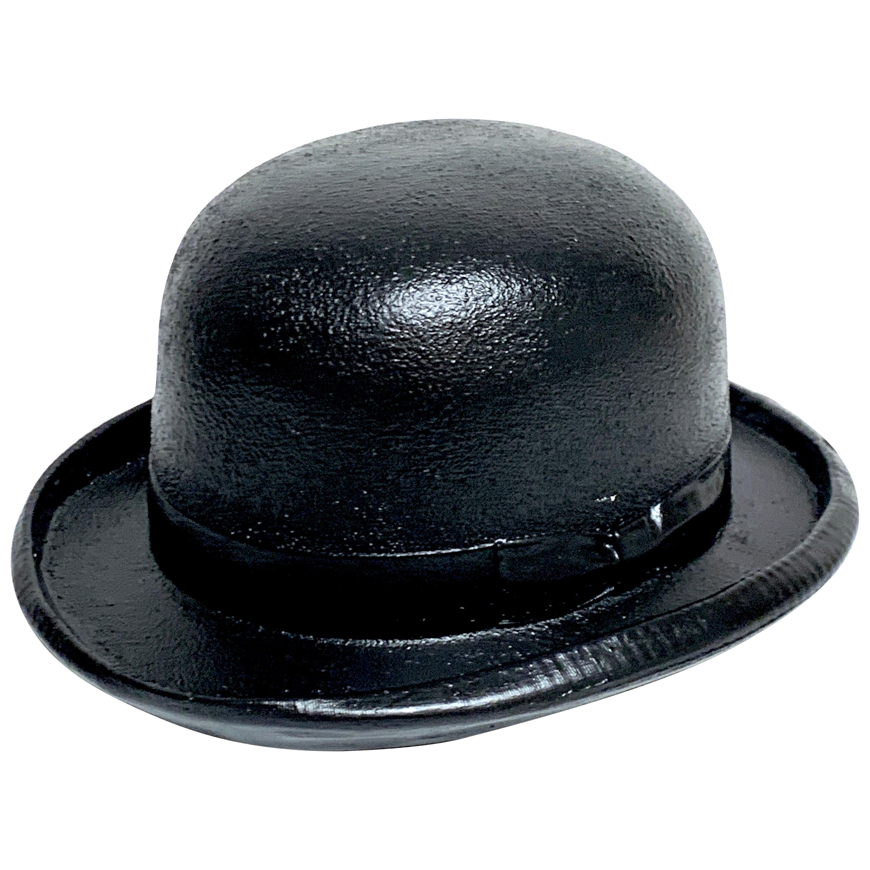 1970s Magritte Style Bowler Hat Sculpture