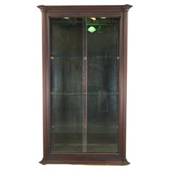 1970s Mahogany Display Case Cabinet with Glass Shelves