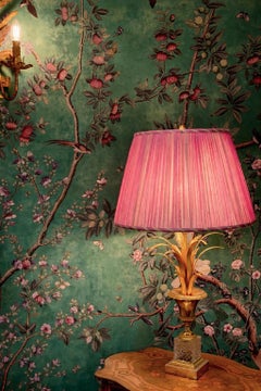 1970s Maison Charles 'Vase Roseaux' Gilt Bronze & Baccarat Crystal Lamp, France