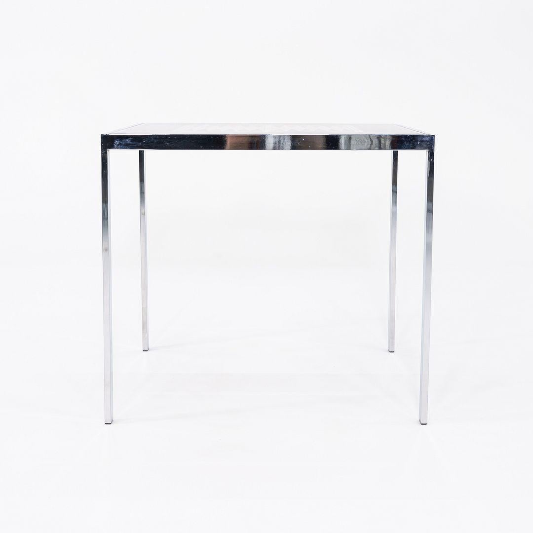 Table de jeu de backgammon/table de salle à manger Maison Jansen des années 1970 en chrome et verre 32 po en vente 3