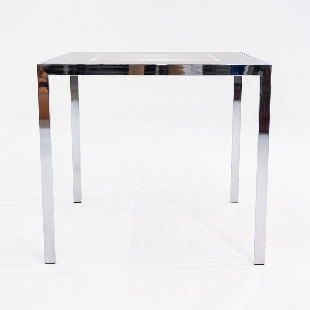 Fin du 20e siècle Table de jeu de backgammon/table de salle à manger Maison Jansen des années 1970 en chrome et verre 32 po en vente