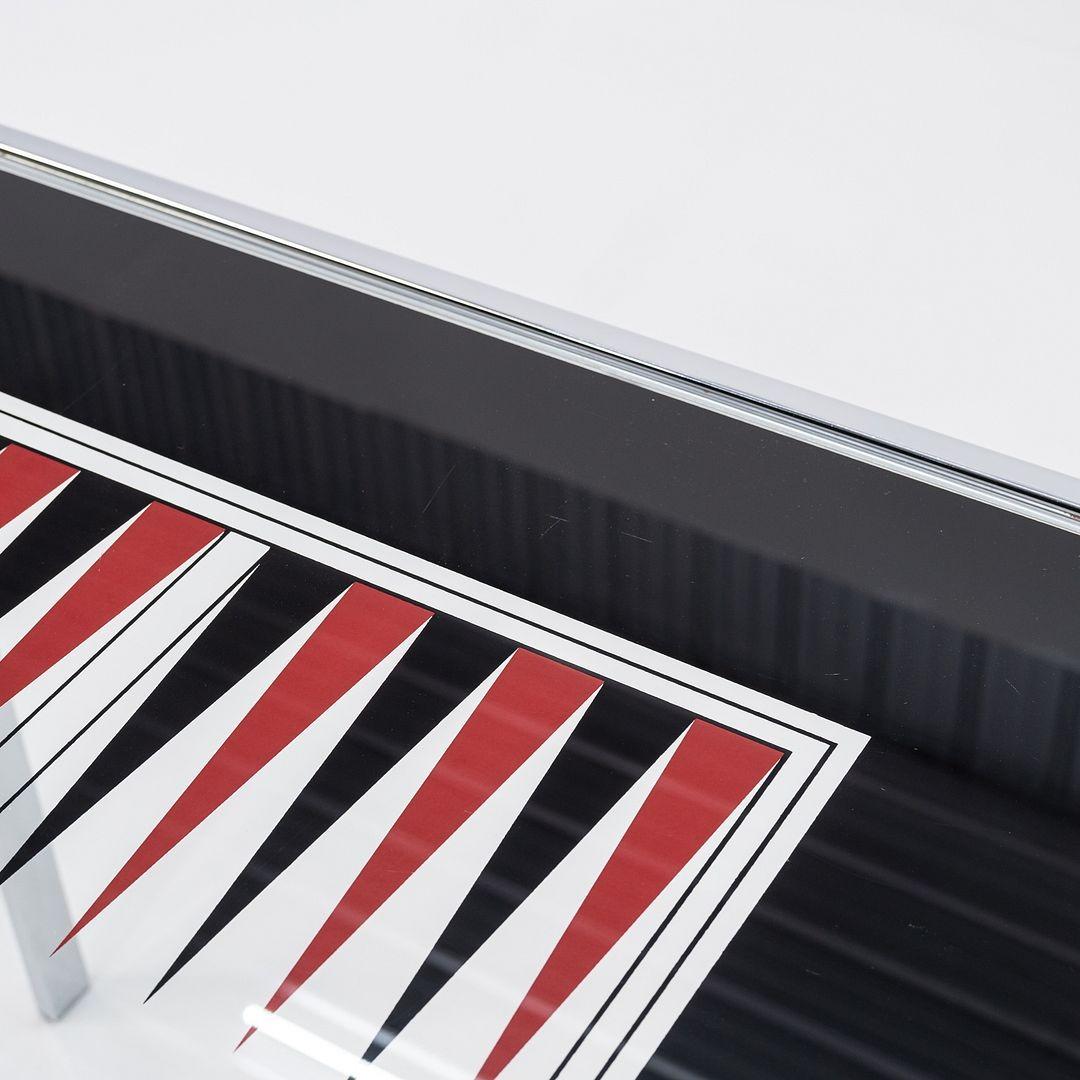 Table de jeu de backgammon/table de salle à manger Maison Jansen des années 1970 en chrome et verre 32 po en vente 2