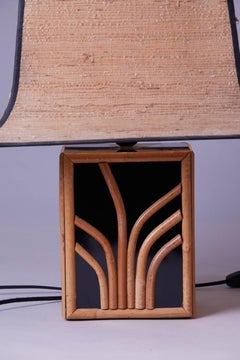 1970s Maison Jansen Bamboo Lacquer Lamps with Original Shades