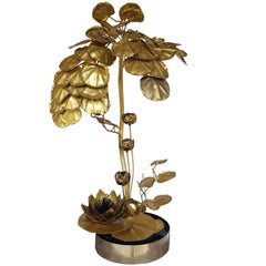 1970s Maison Jansen Brass Anemone Lamp