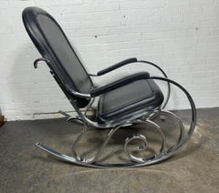 1970's Maison Jansen Chrome Hollywood Regency Rocking Chair