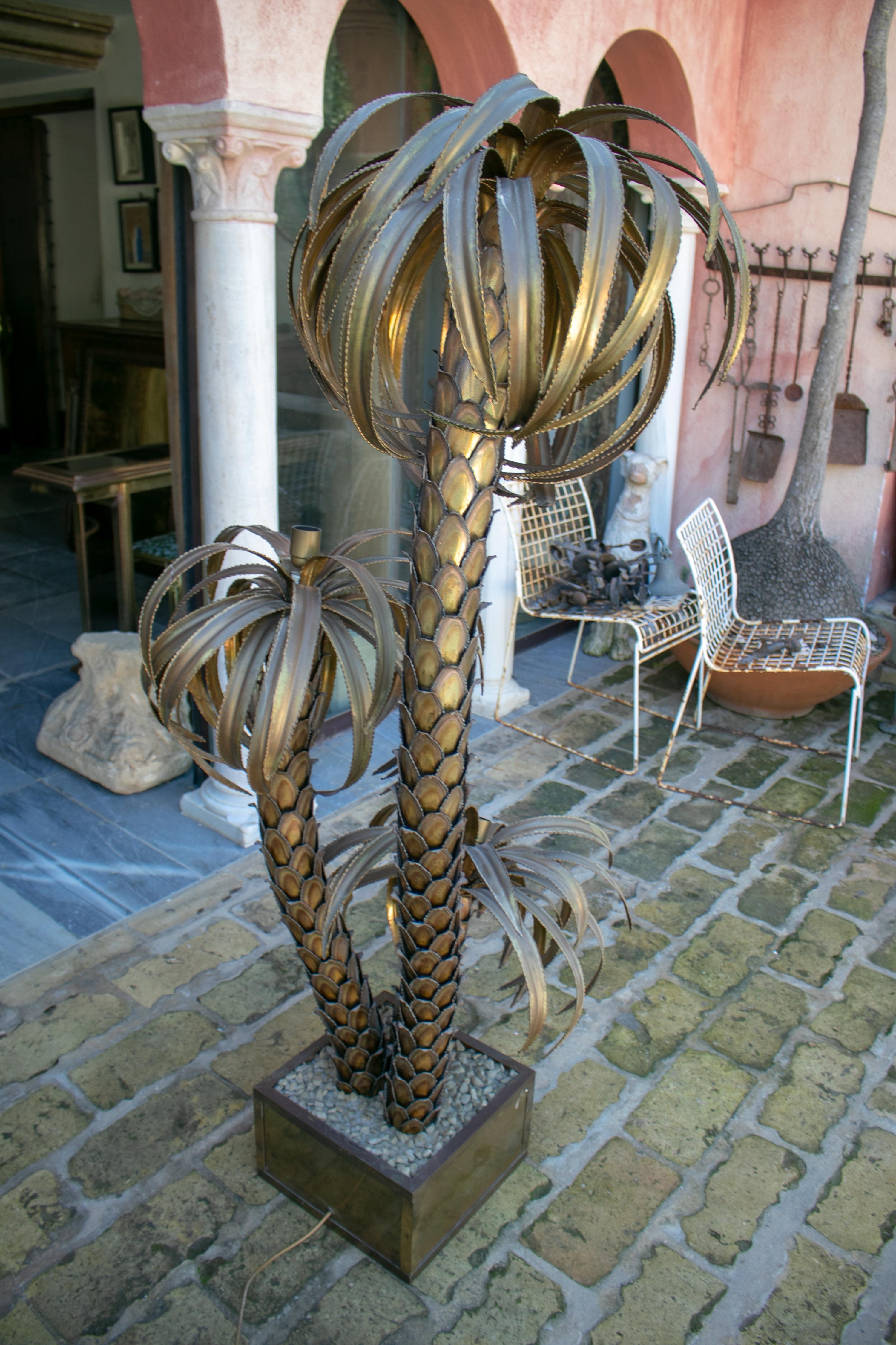 maison jansen palm tree lamp