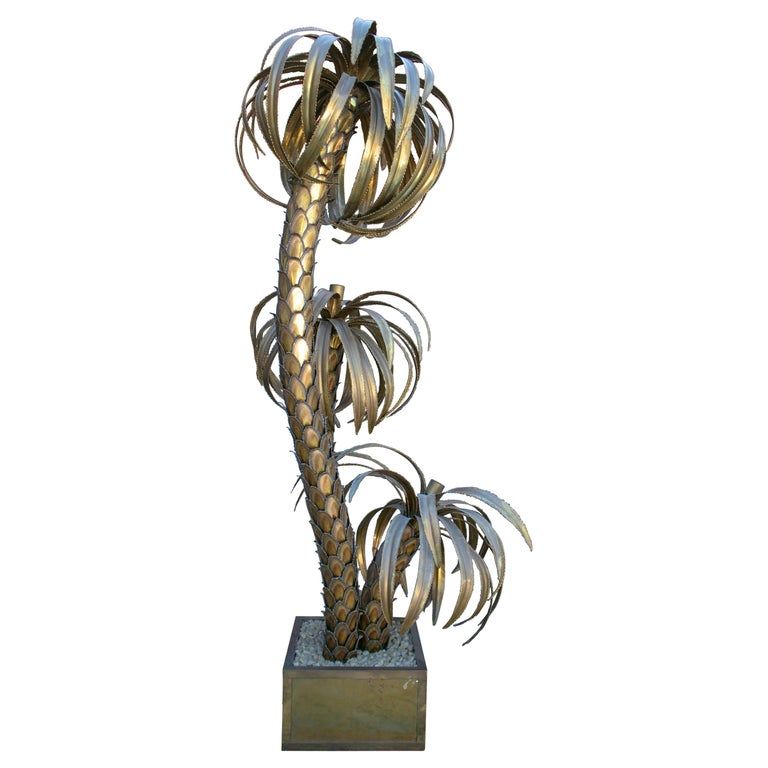 1970s Maison Jansen Palm Tree Floor Lamp For Sale