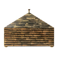 1970s Maitland Smith Black and Tan Lacquered Box