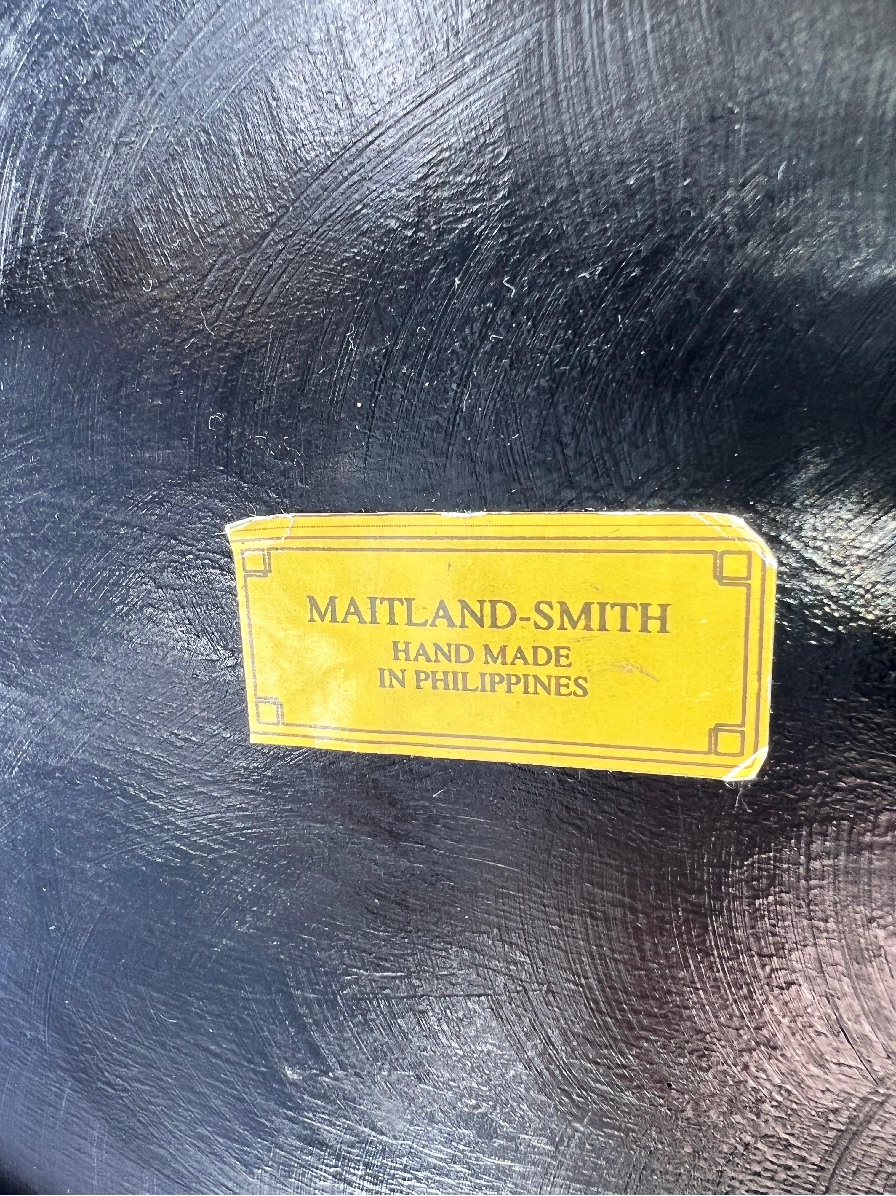 1970er Maitland Smith Beistelltisch mit Intarsien und Hornfurnier (Laminat) im Angebot