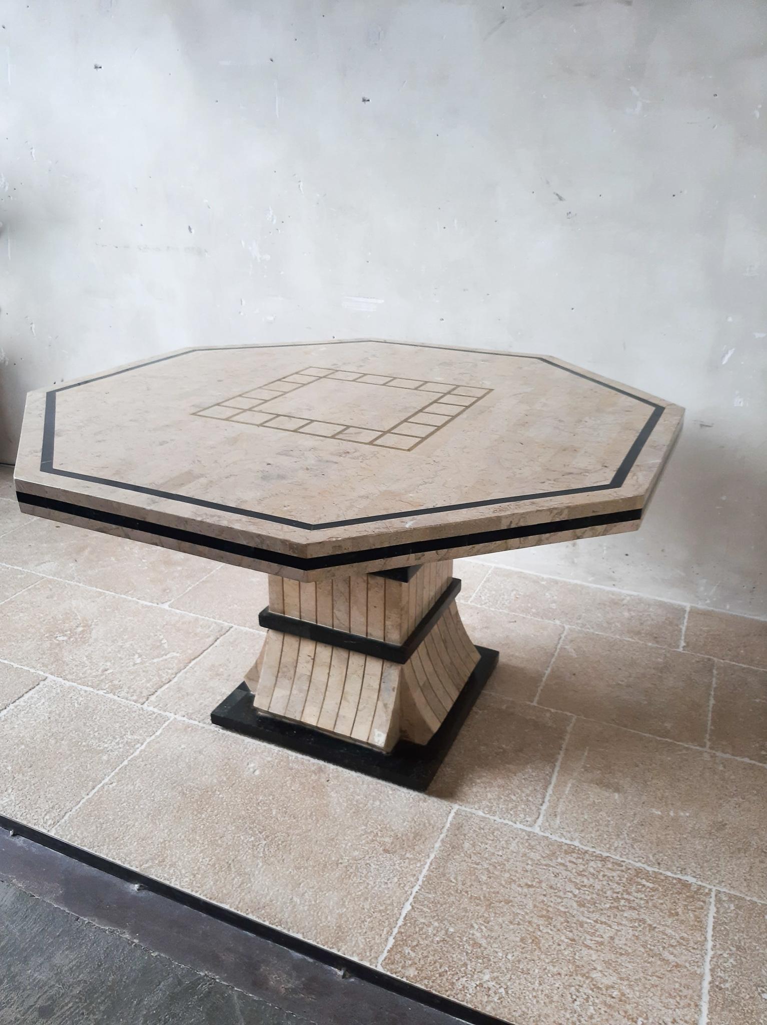1970s Maitland Smith Tessalated Marble Dining Table In Good Condition In Baambrugge, NL