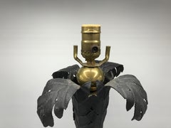1970s Maitland-Smith Tole and Brass Palm Tree Lamp