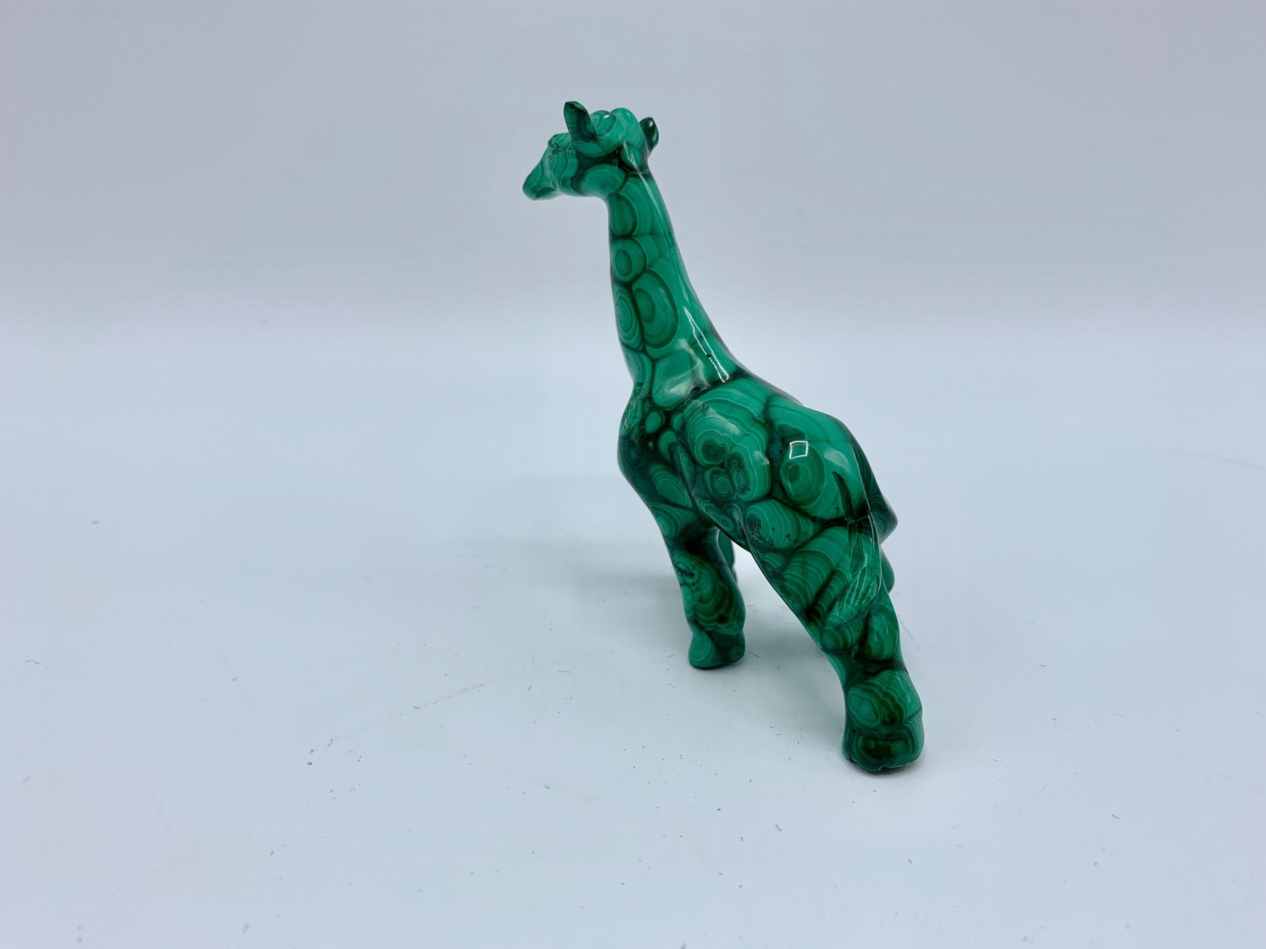 1970s Malachite Giraffe Sculpture In Good Condition In Richmond, VA