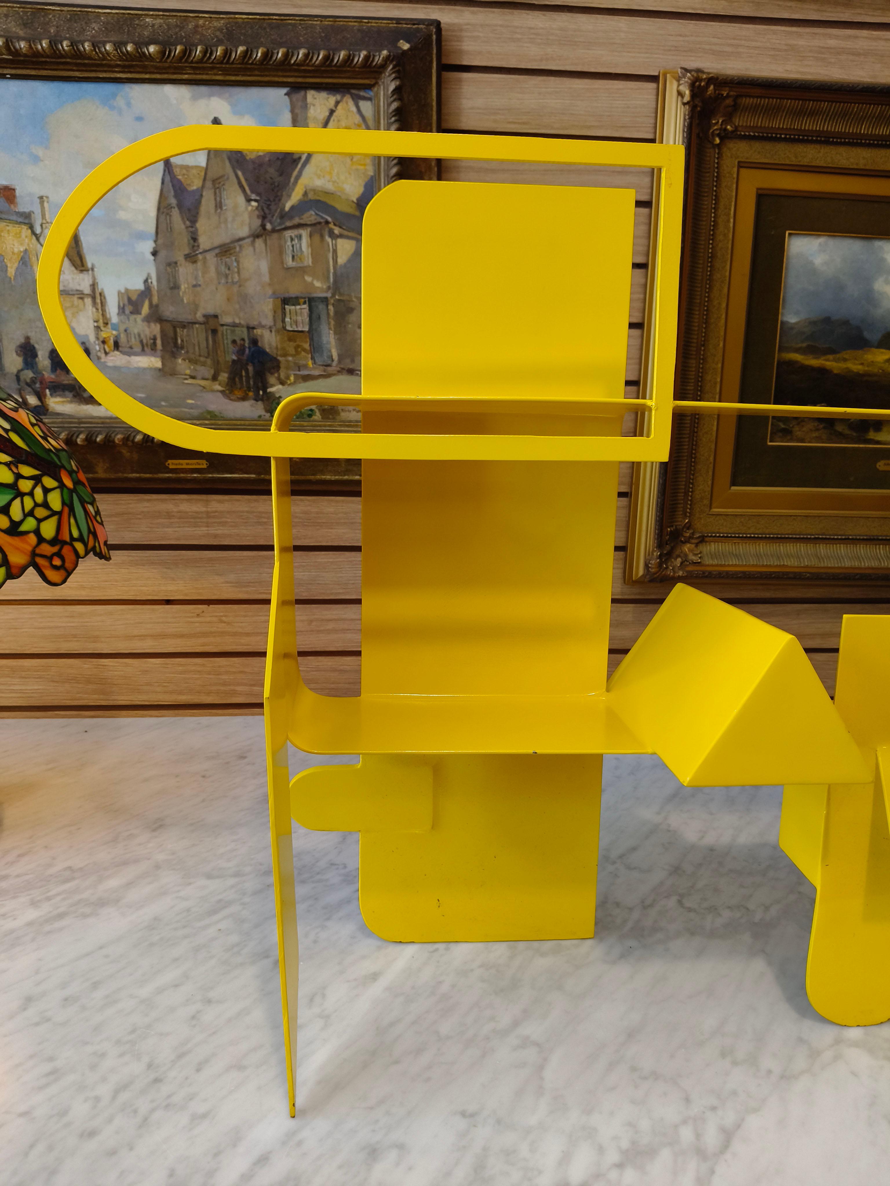 1970 Manuel Felguérez Série Máquina Estética Sculpture en fer laqué jaune en vente 2