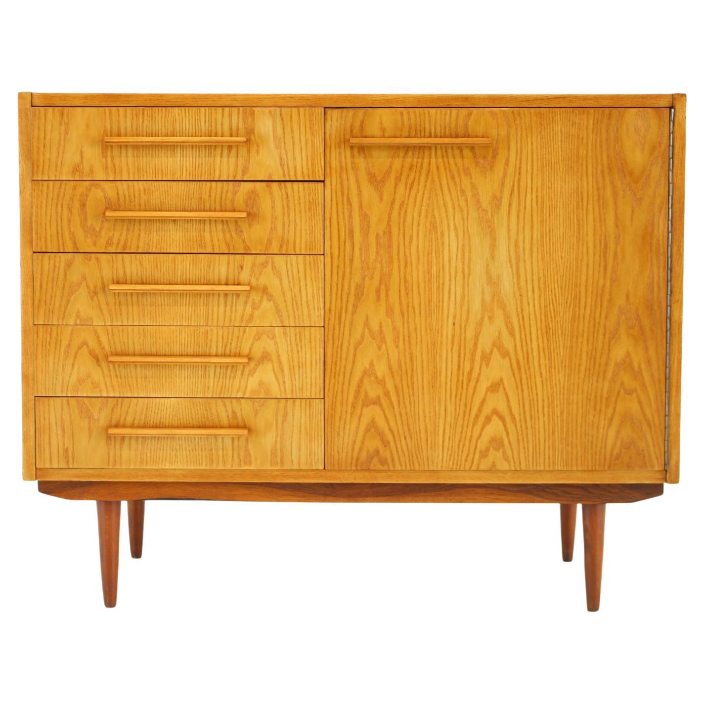 1970s Maple Cabinet or Chest Of Drawers, Czechoslovakia For Sale