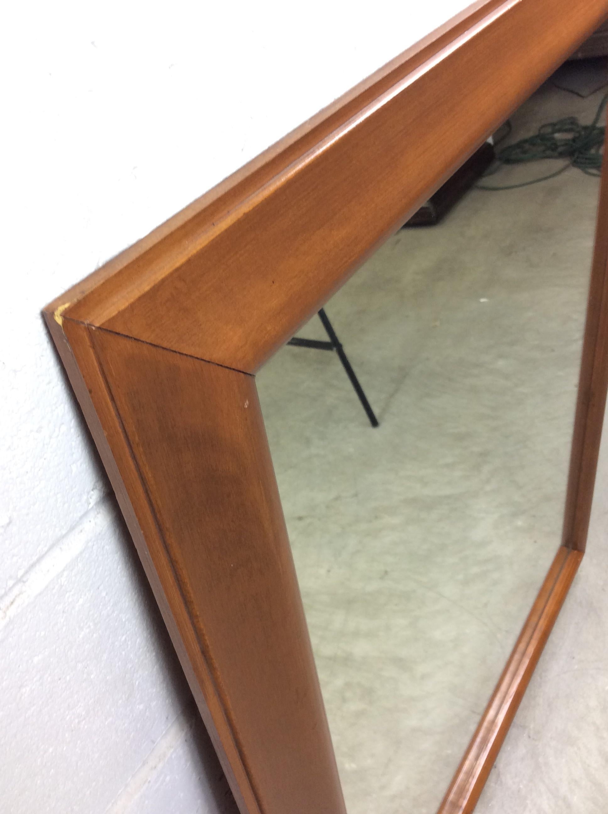 American 1970s Maple Wood Wall Mirror For Sale
