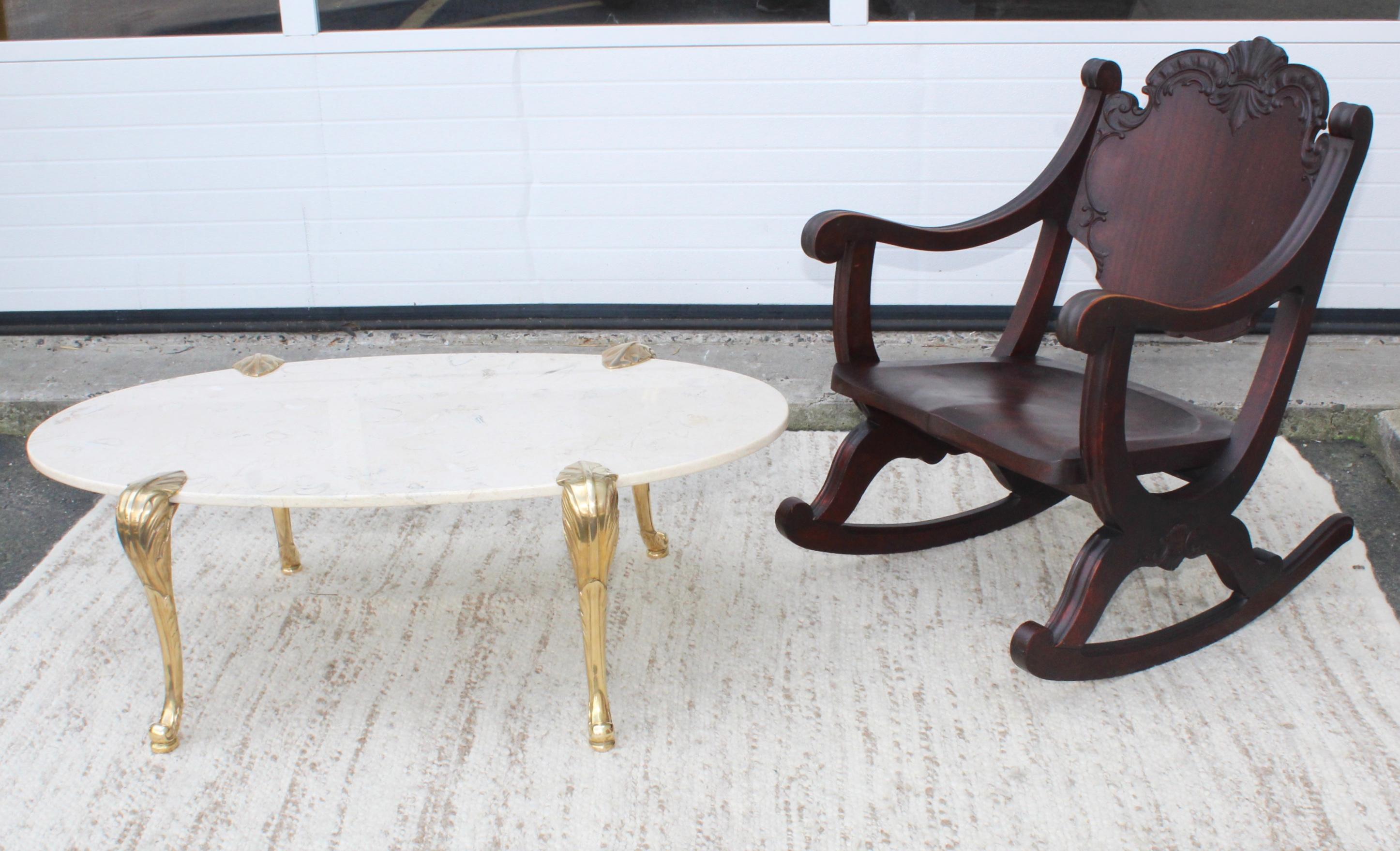 1970s Marble and Brass Coffee Table Attributed to Chapman 4