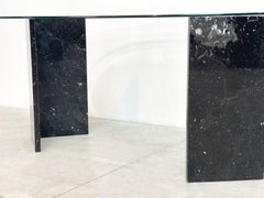 1970's Marble and Glass Dining Table