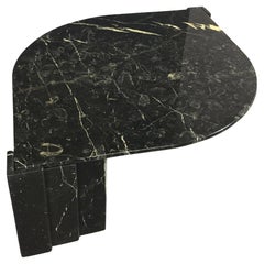 1970s Marble Black and White Cocktail Table Made in Italy Midcentury