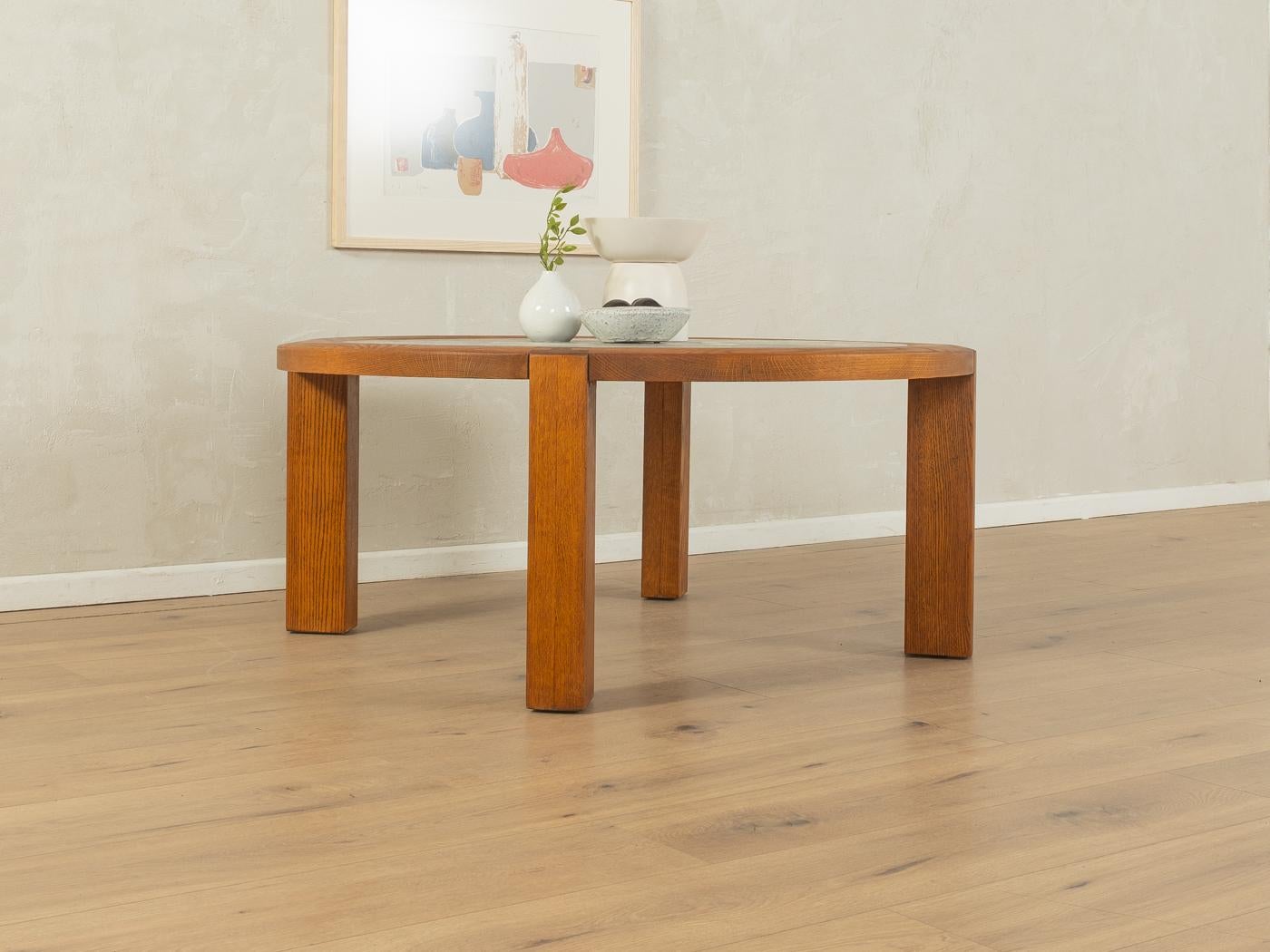 Table basse en bois et marbre des années 1970 Bon état - En vente à Neuss, NW