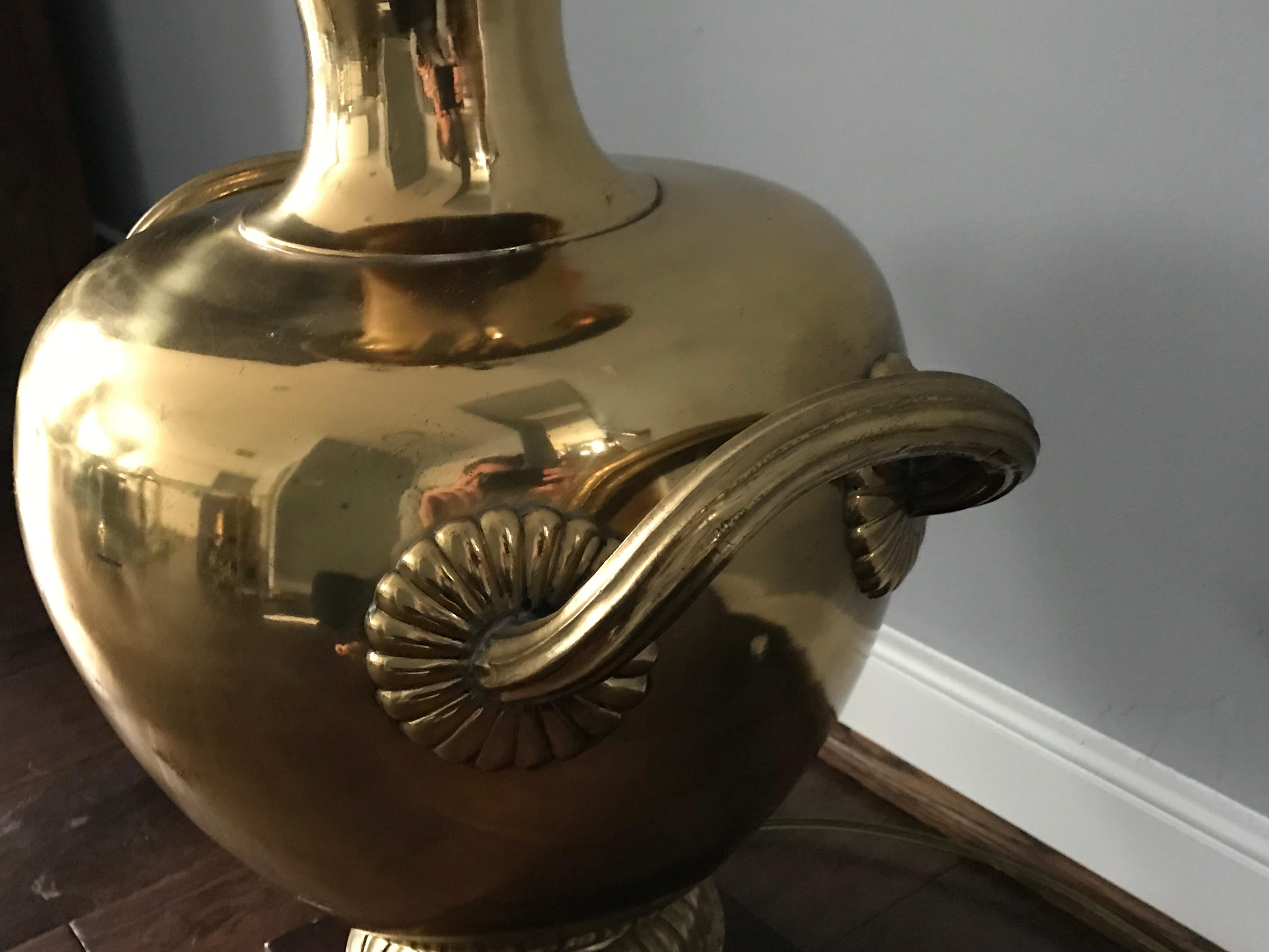 20th Century 1970s Marbro Brass Urn Lamp