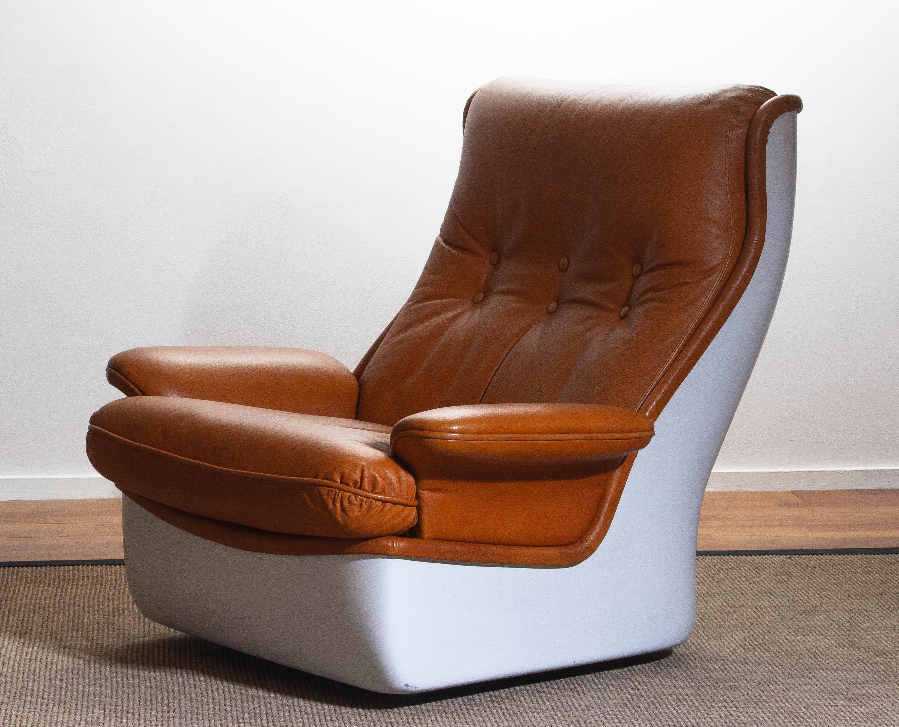 1970s, Marc Held Airborne Lounge / Easy Chair and Ottoman in Cognac Leather 8