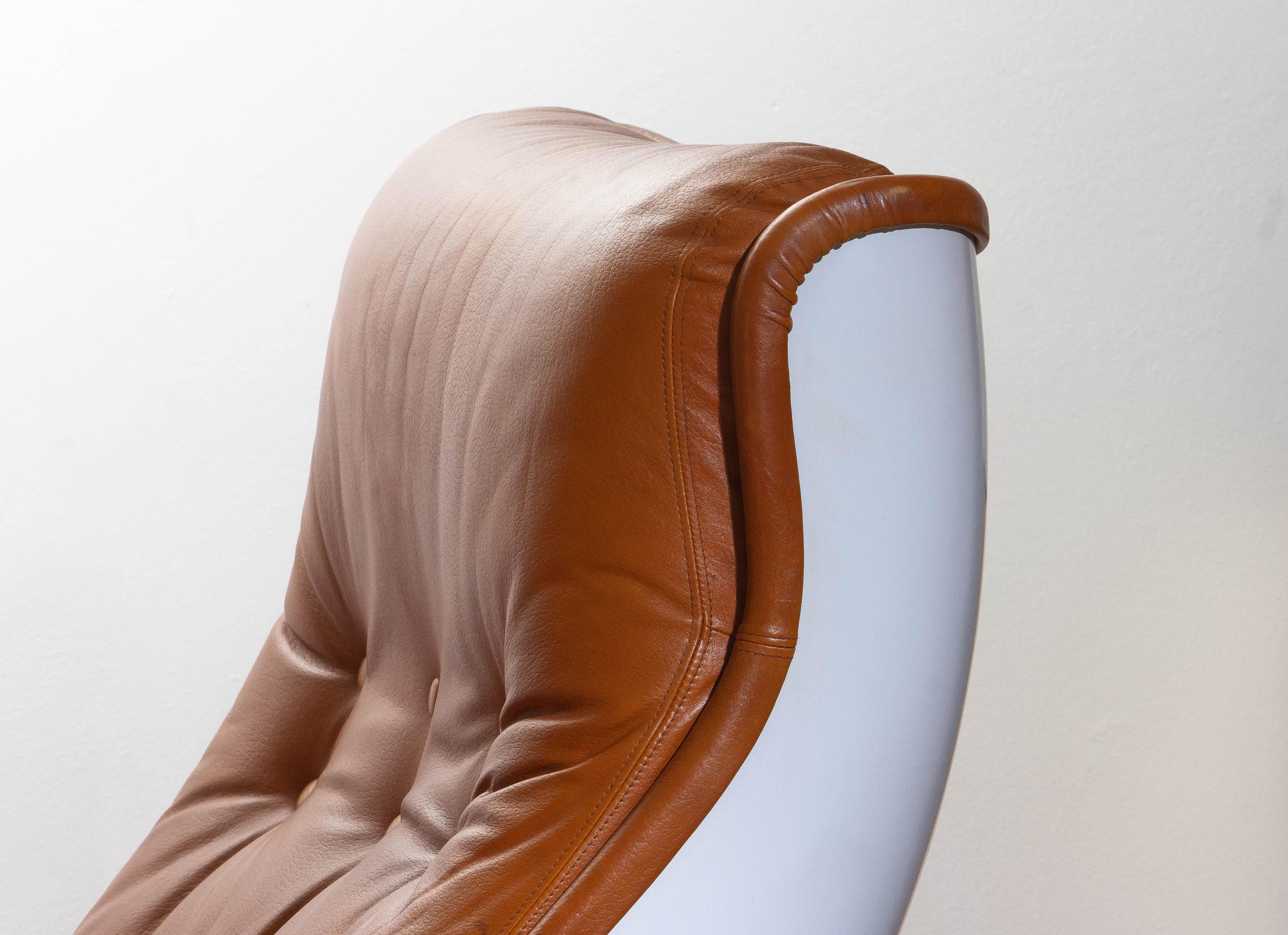 Late 20th Century 1970s, Marc Held Airborne Lounge / Easy Chair and Ottoman in Cognac Leather