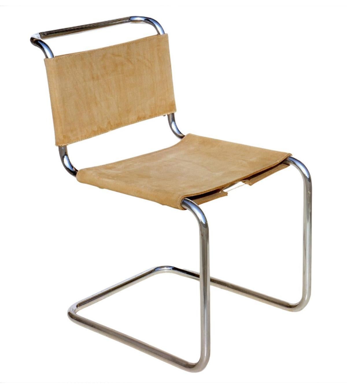 1970 Marcel Breuer B33 para Knoll Sillas de diseño Bauhaus, set de 4 Italiano en venta