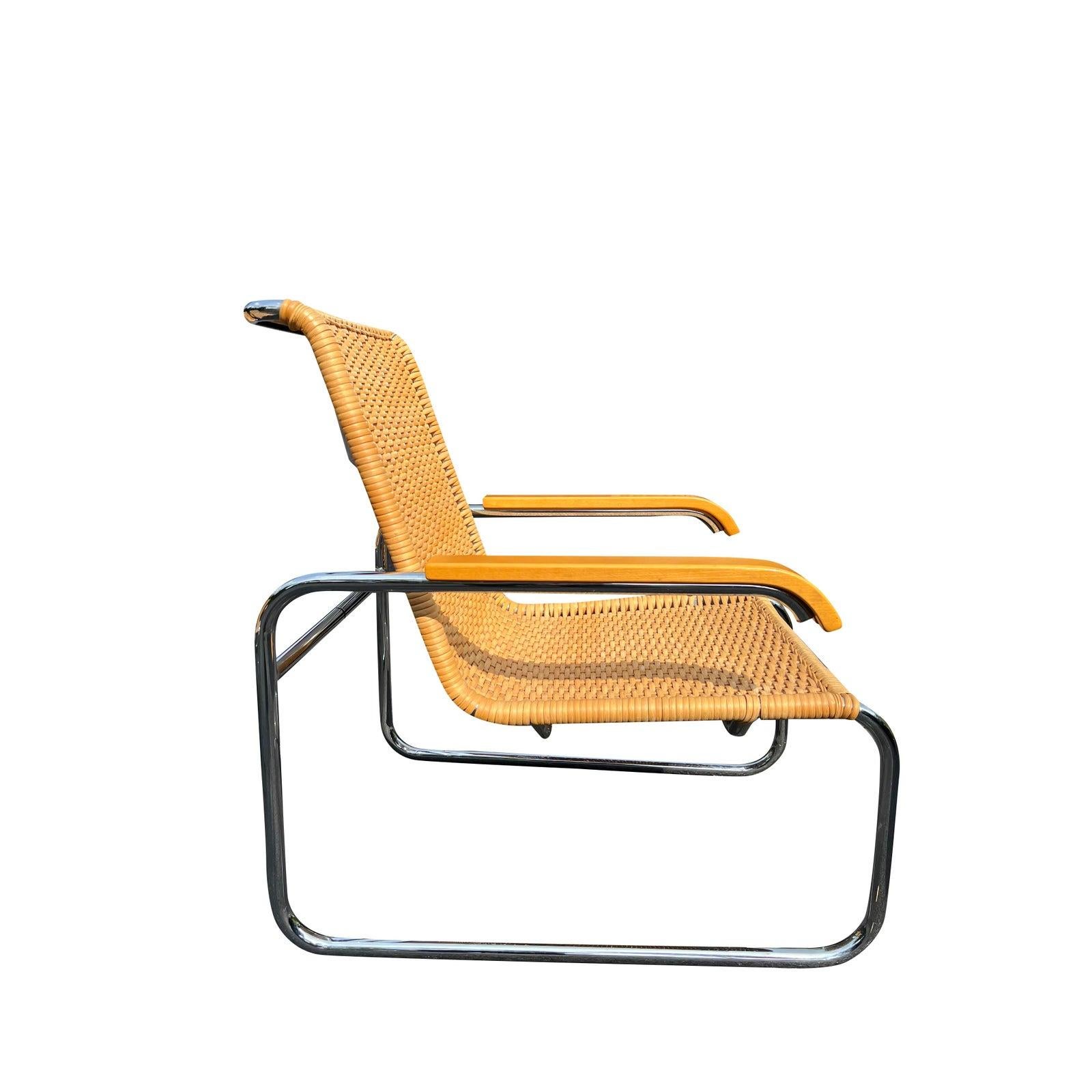 Sillón moderno de mimbre y ratán de los años 70 Marcel Breuer B35 para Icf Moderno en venta