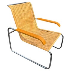 1970s Marcel Breuer B35 Modern Rattan Wicker Arm Chair for Icf
