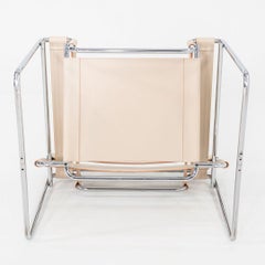 1970er Marcel Breuer für Knoll / Gavina Wassily Lounge Chair in New Cream Leder