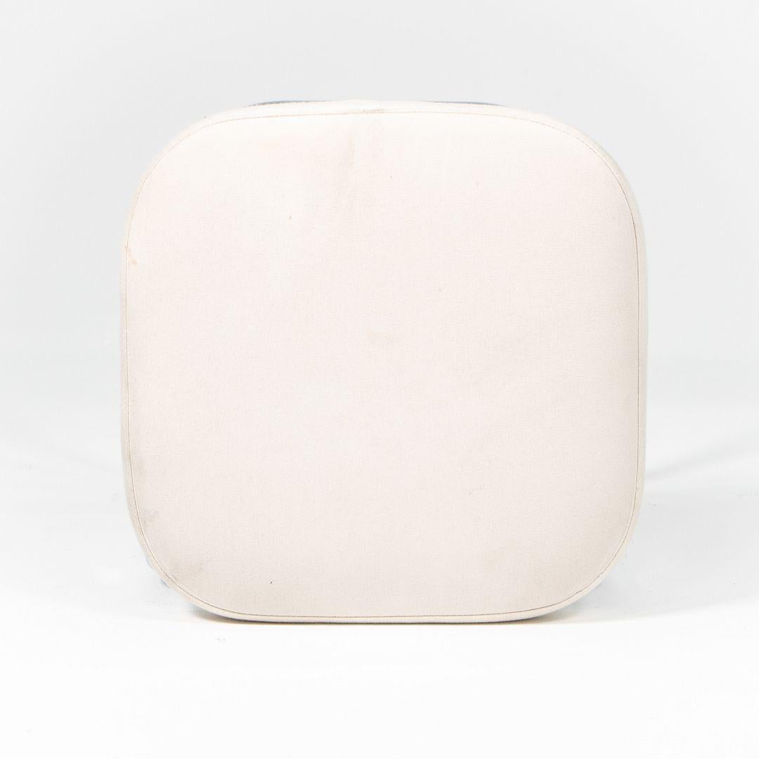 1970s Marcel Breuer for Thonet Stool in Chrome and Off-White Fabric In Good Condition For Sale In Philadelphia, PA