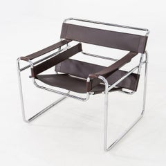 1970s Marcel Breuer Knoll / Gavina Wassily Lounge Chair, Leather & Chrome