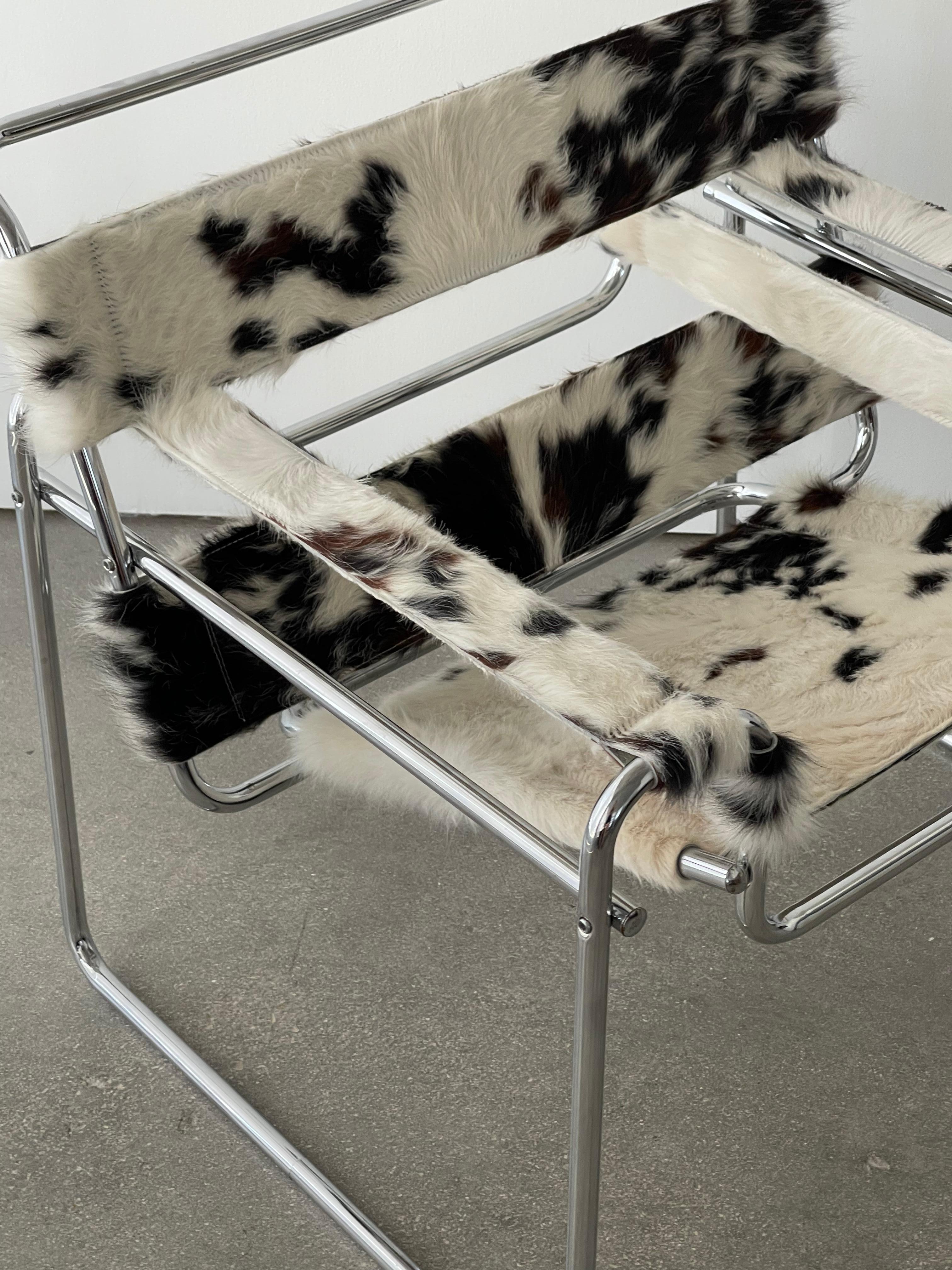1970's Marcel Breuer Wassily Style Armchair in Cowhide 7