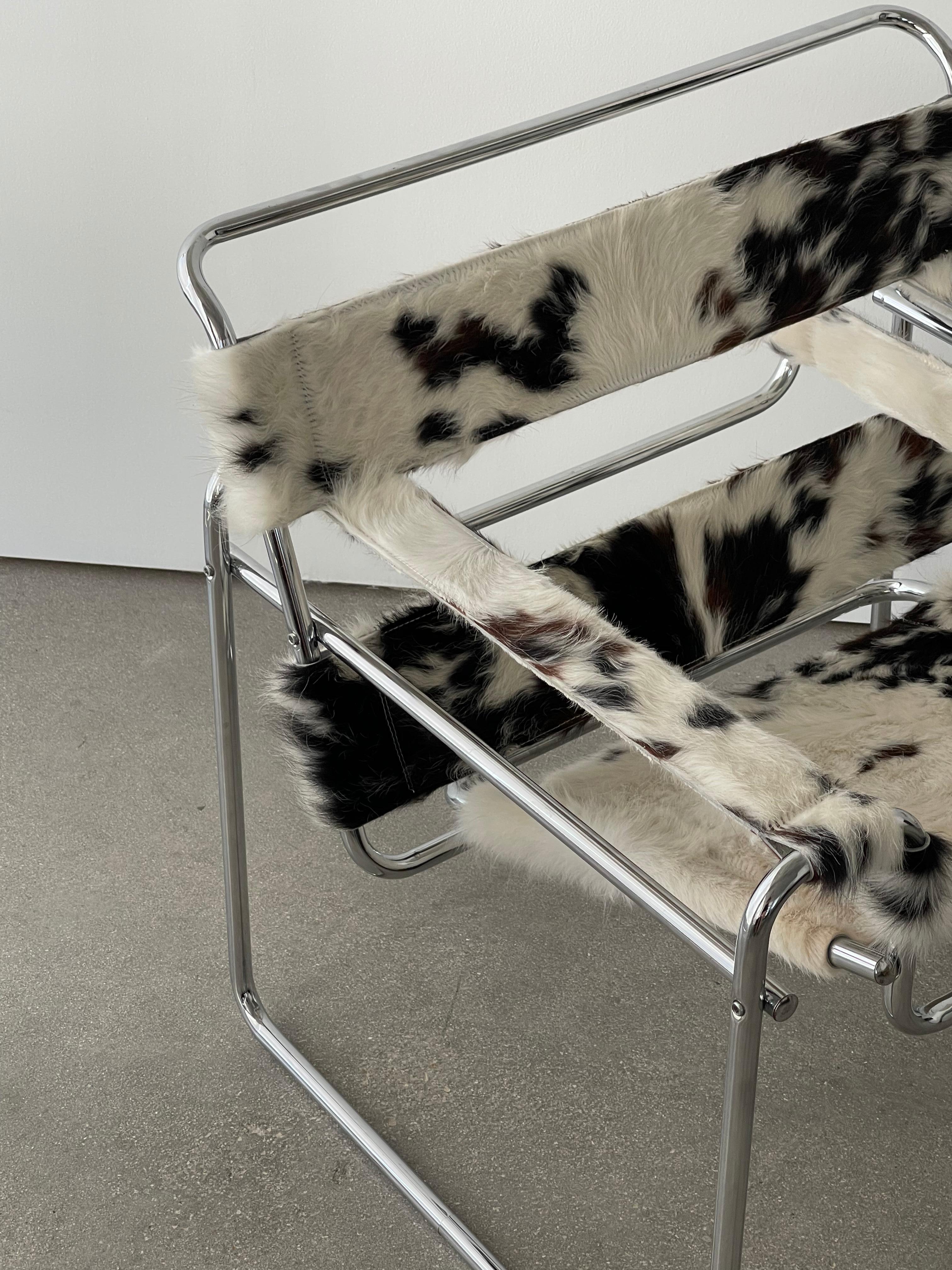 1970's Marcel Breuer Wassily Style Armchair in Cowhide 8