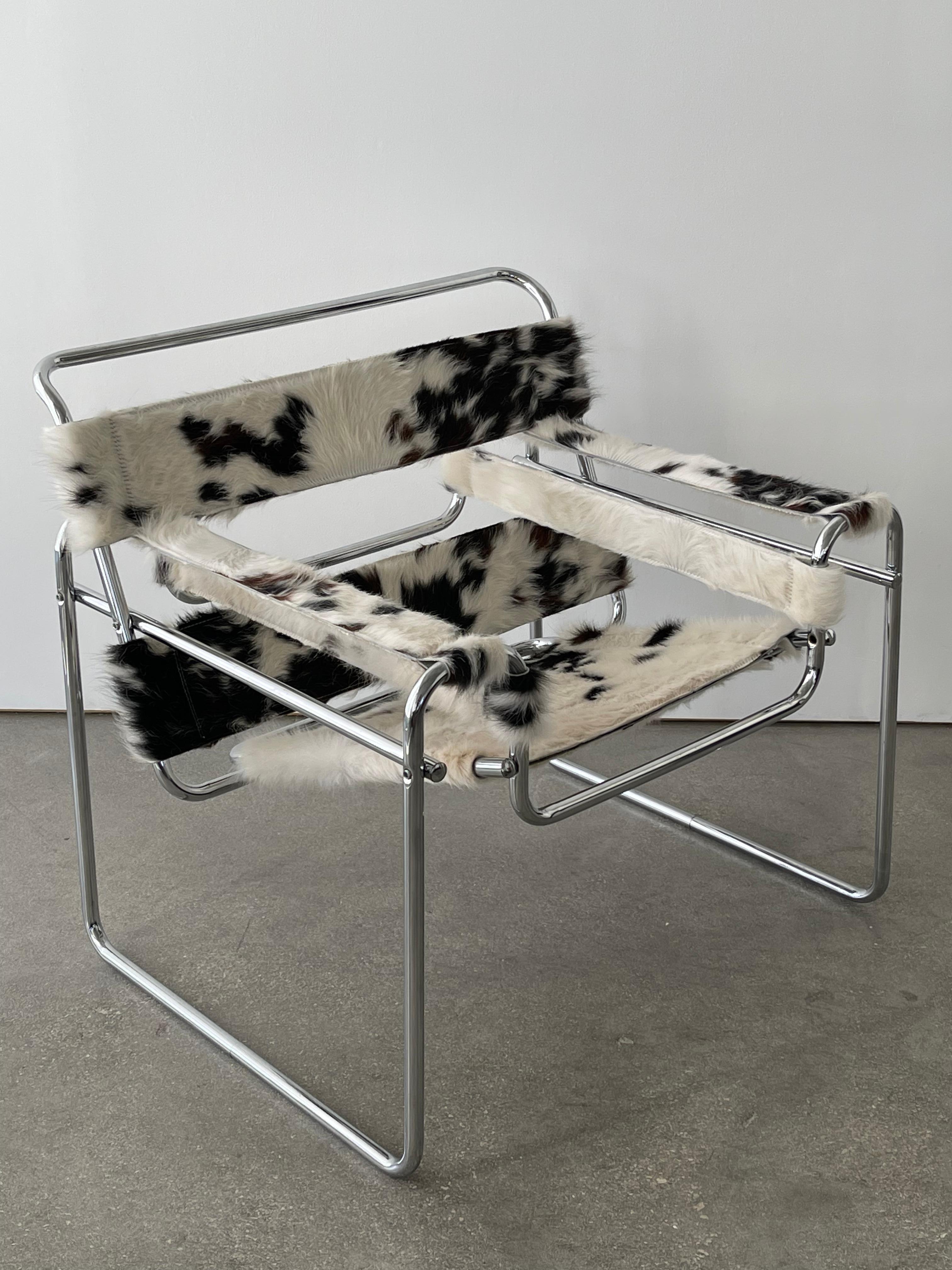 1970's Marcel Breuer Wassily Style Armchair in Cowhide 9