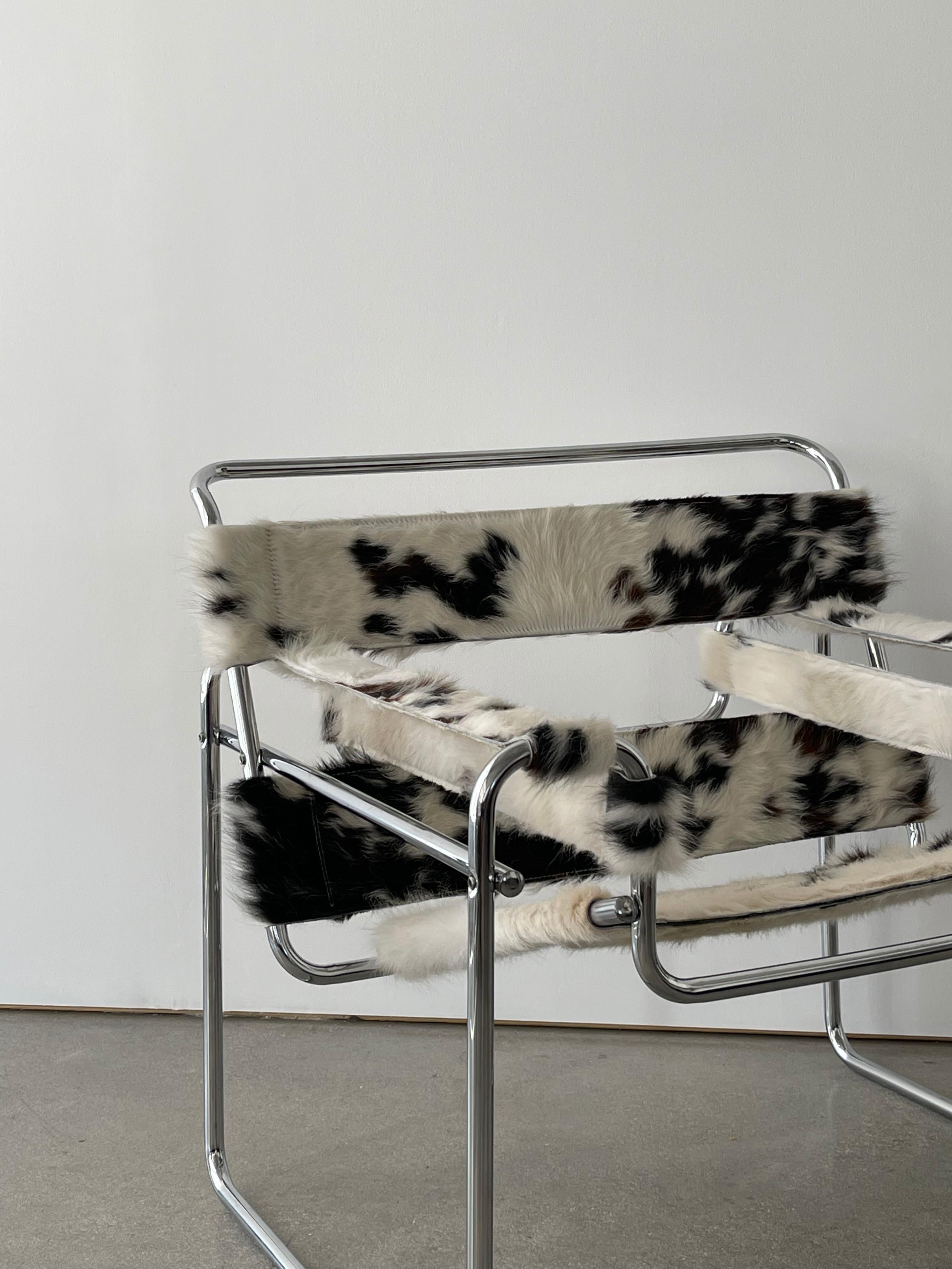Late 20th Century 1970's Marcel Breuer Wassily Style Armchair in Cowhide