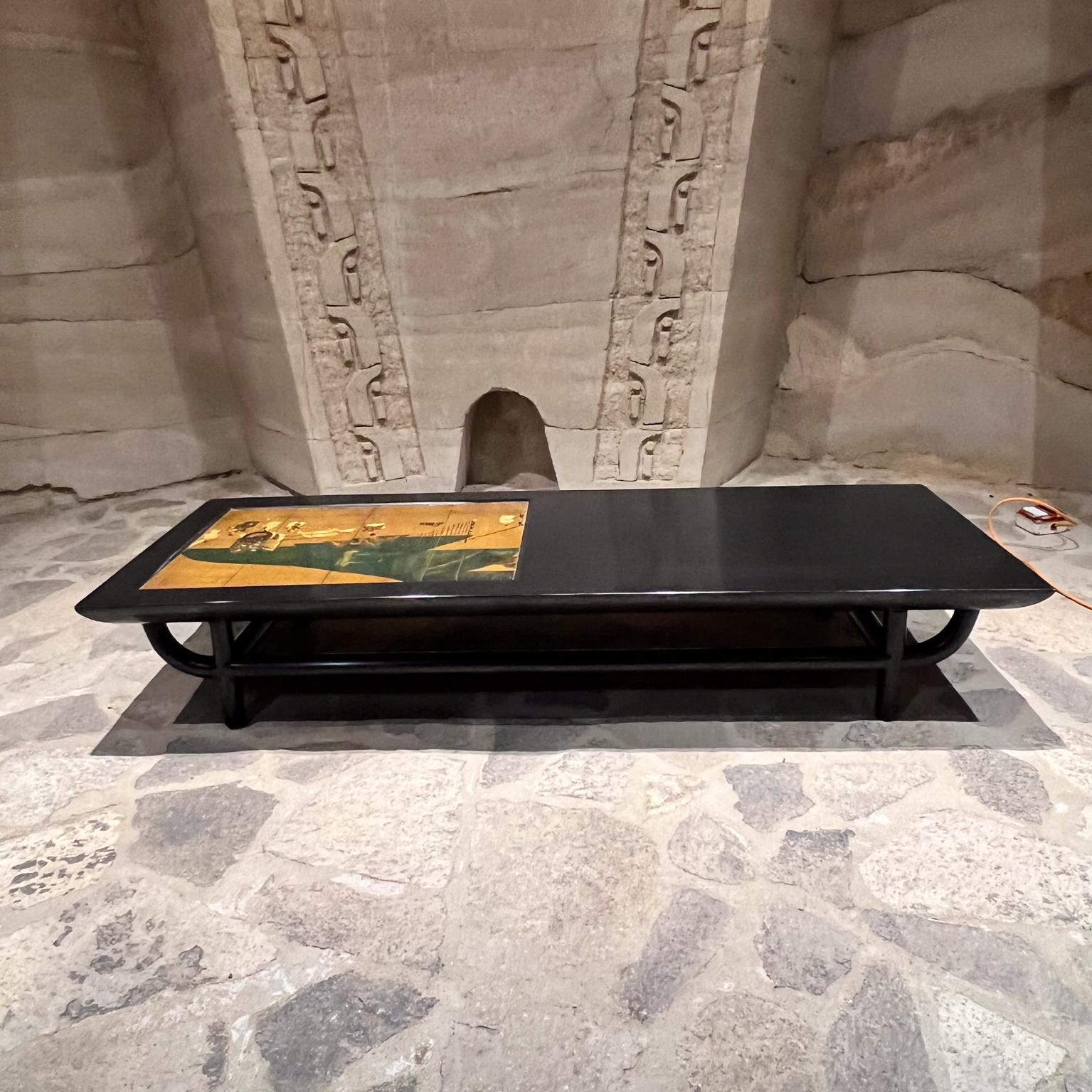 Mid-Century Modern 1970s Maria Teresa Méndez Coffee Table Gold Leaf Embellished Art Mexico City For Sale