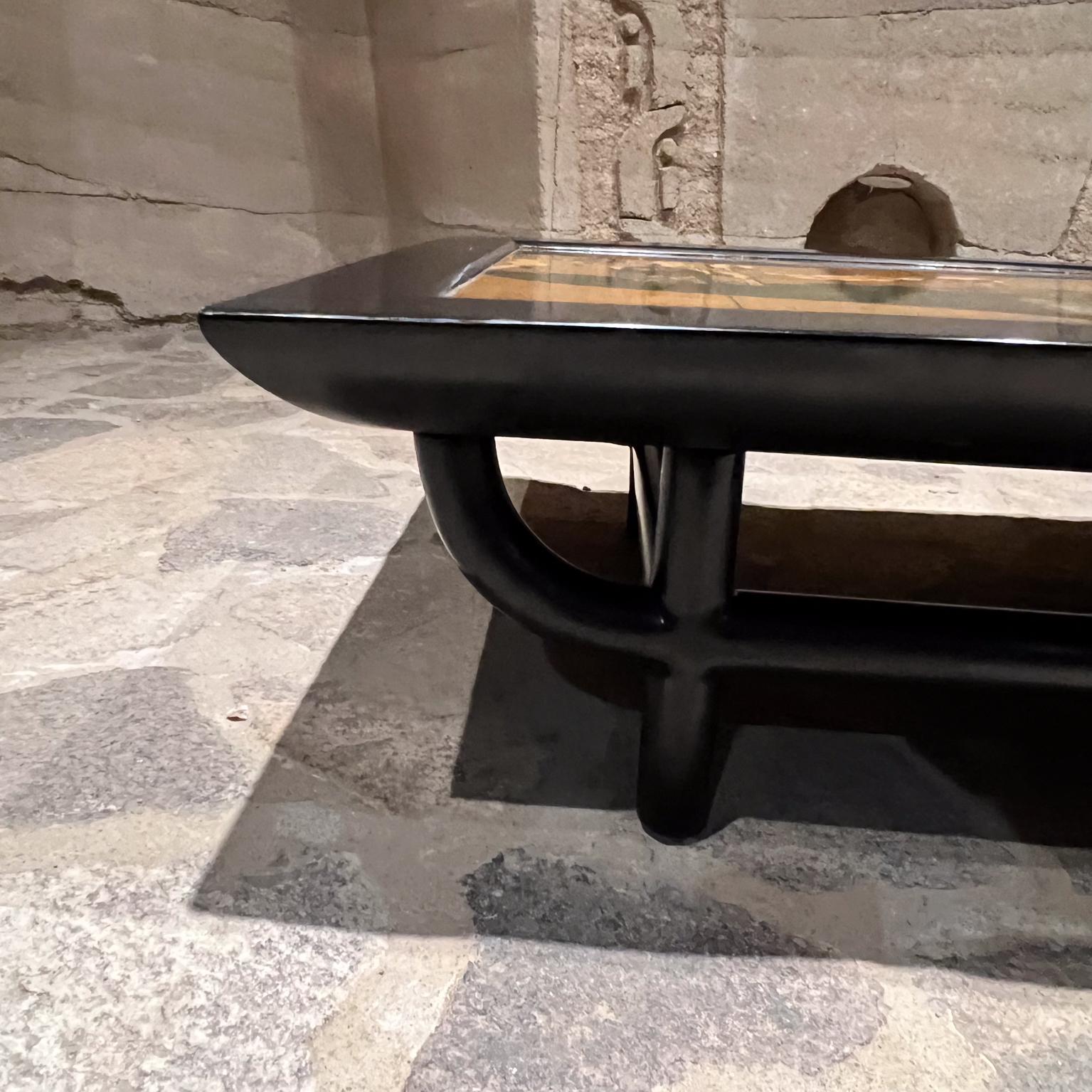 Mexican 1970s Maria Teresa Méndez Coffee Table Gold Leaf Embellished Art Mexico City For Sale