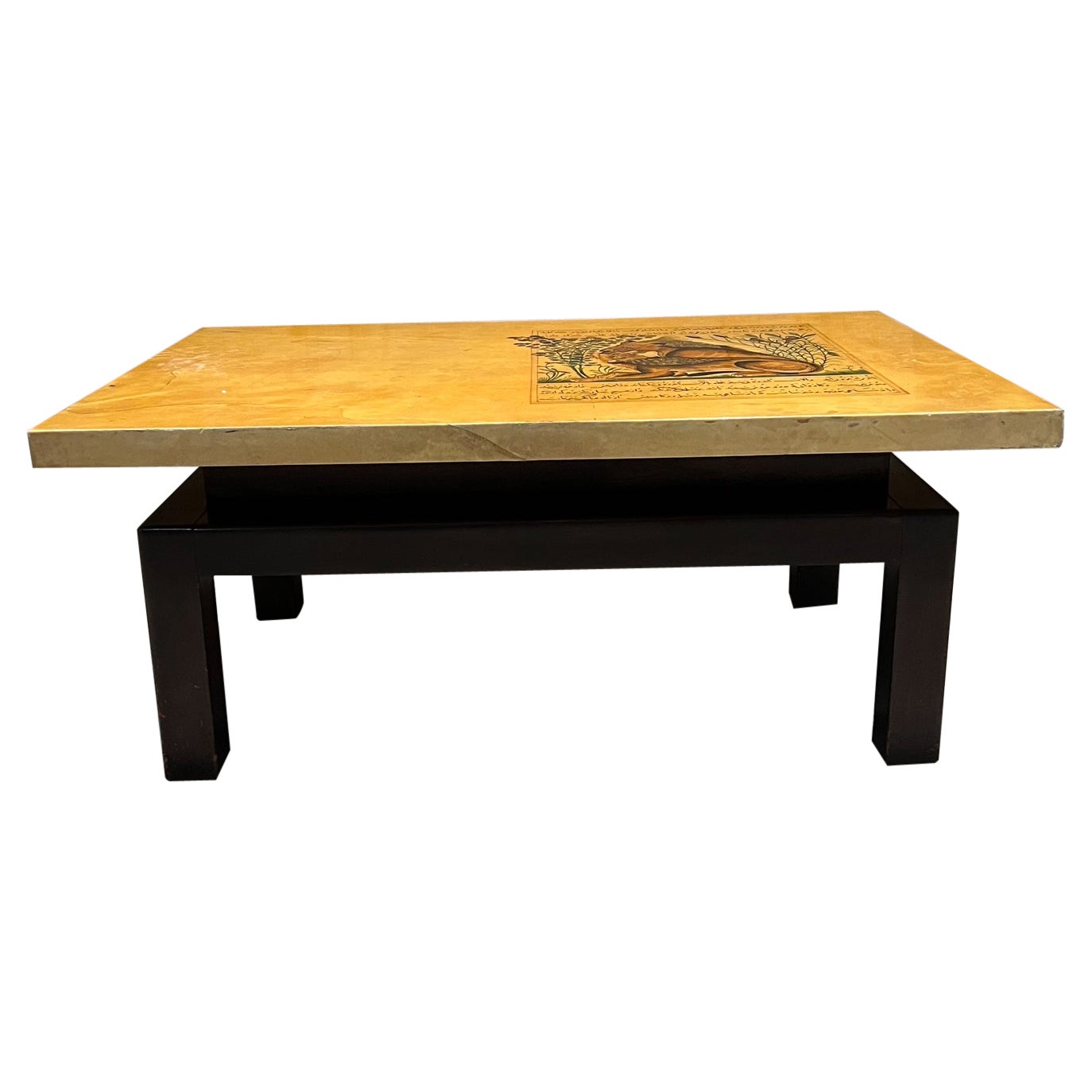 1970s María Teresa Méndez Lion and Lioness Persian Art Coffee Table Mexico City