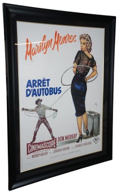 1970s Marilyn Monroe "Bus Stop" Arret D'Autobus French Movie Poster