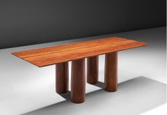 1970s Mario Bellini Il Colonnato Table in Red Travertine for Cassina, Italy