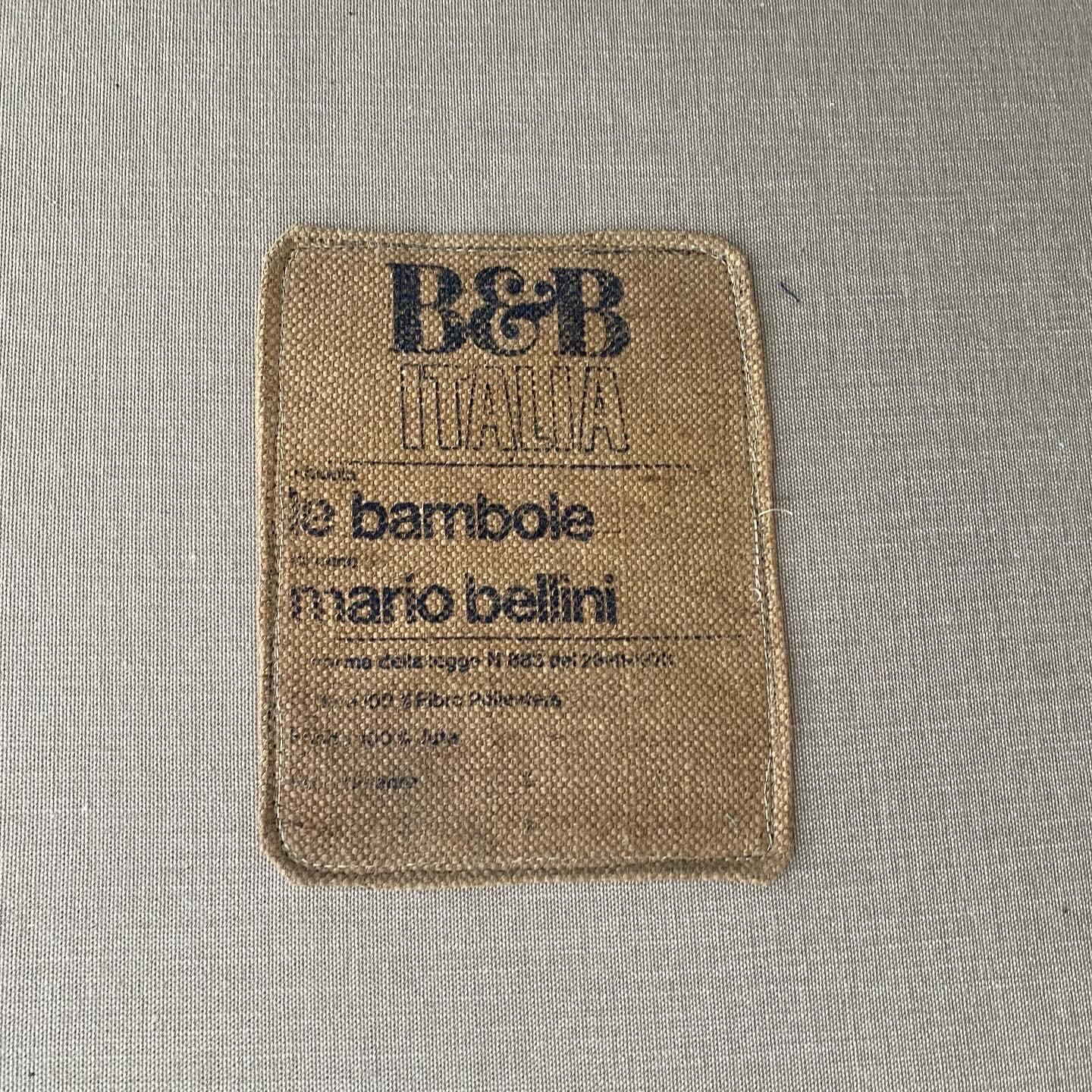 Italian 1970s Mario Bellini Le Bambole Sofa, Newly Upholstered in Mohair, B&B Italia
