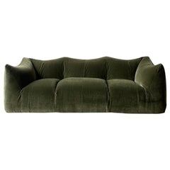 1970s Mario Bellini Le Bambole Sofa, Newly Upholstered in Mohair, B&B Italia