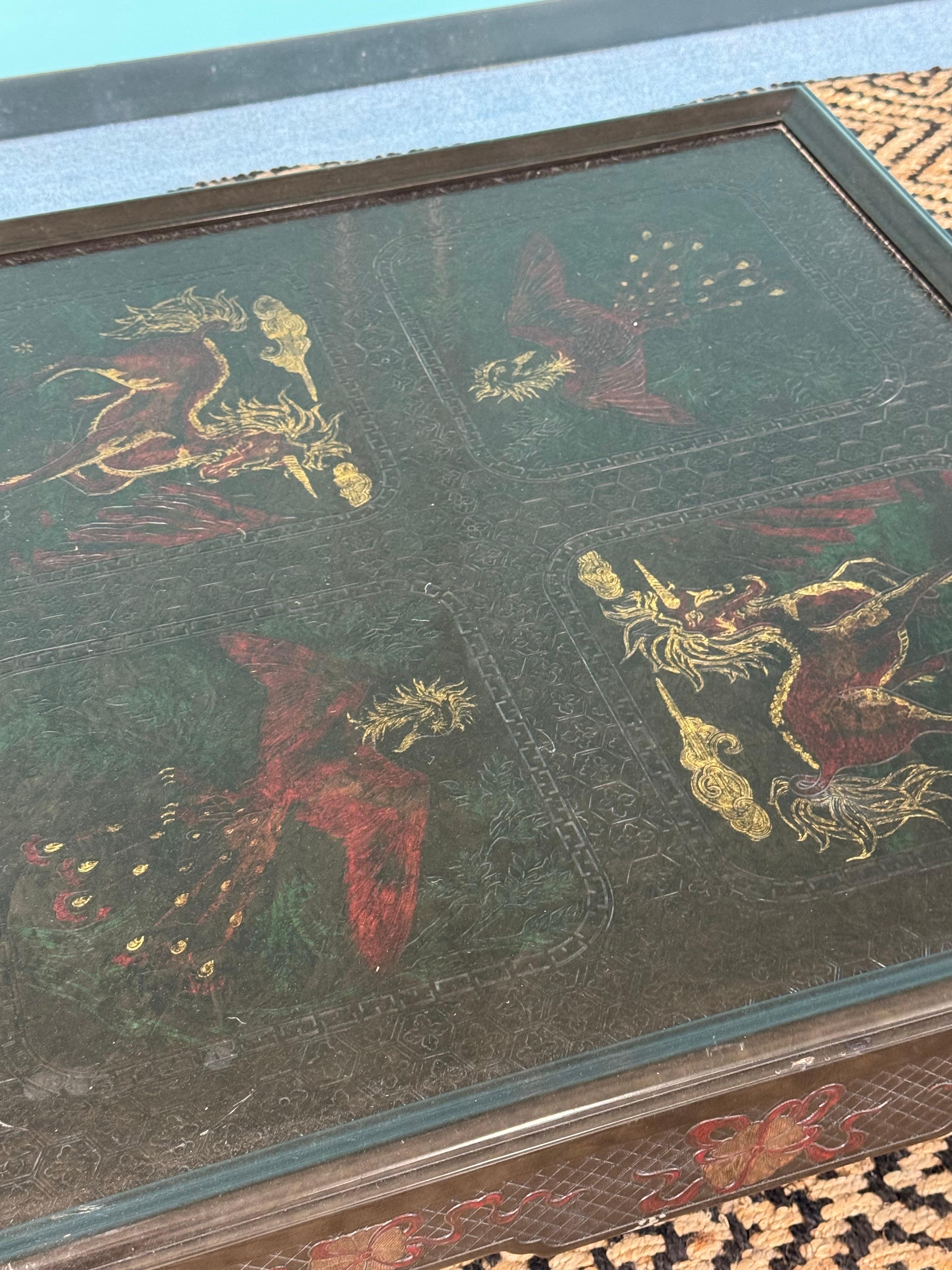 1970er Mario Buatta Chinoiserie-Couchtisch von John Widdicomb (amerikanisch) im Angebot