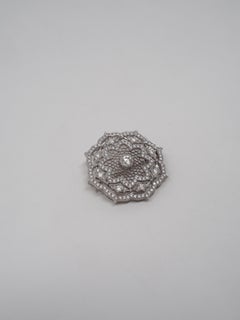 1970s Mario Buccellati Diamond White Gold Rosette Brooch